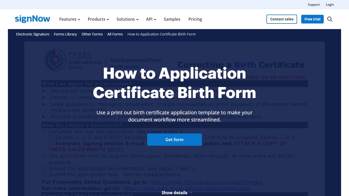 Get and Sign Print Out Birth Certificate Application Form